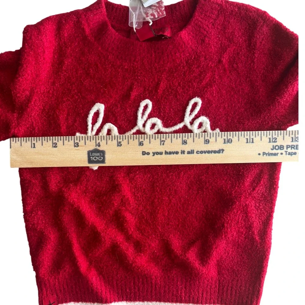 Barefoot Dreams Kids Christmas Pullover Holly Red CozyChic Sweater 2T/3T NEW